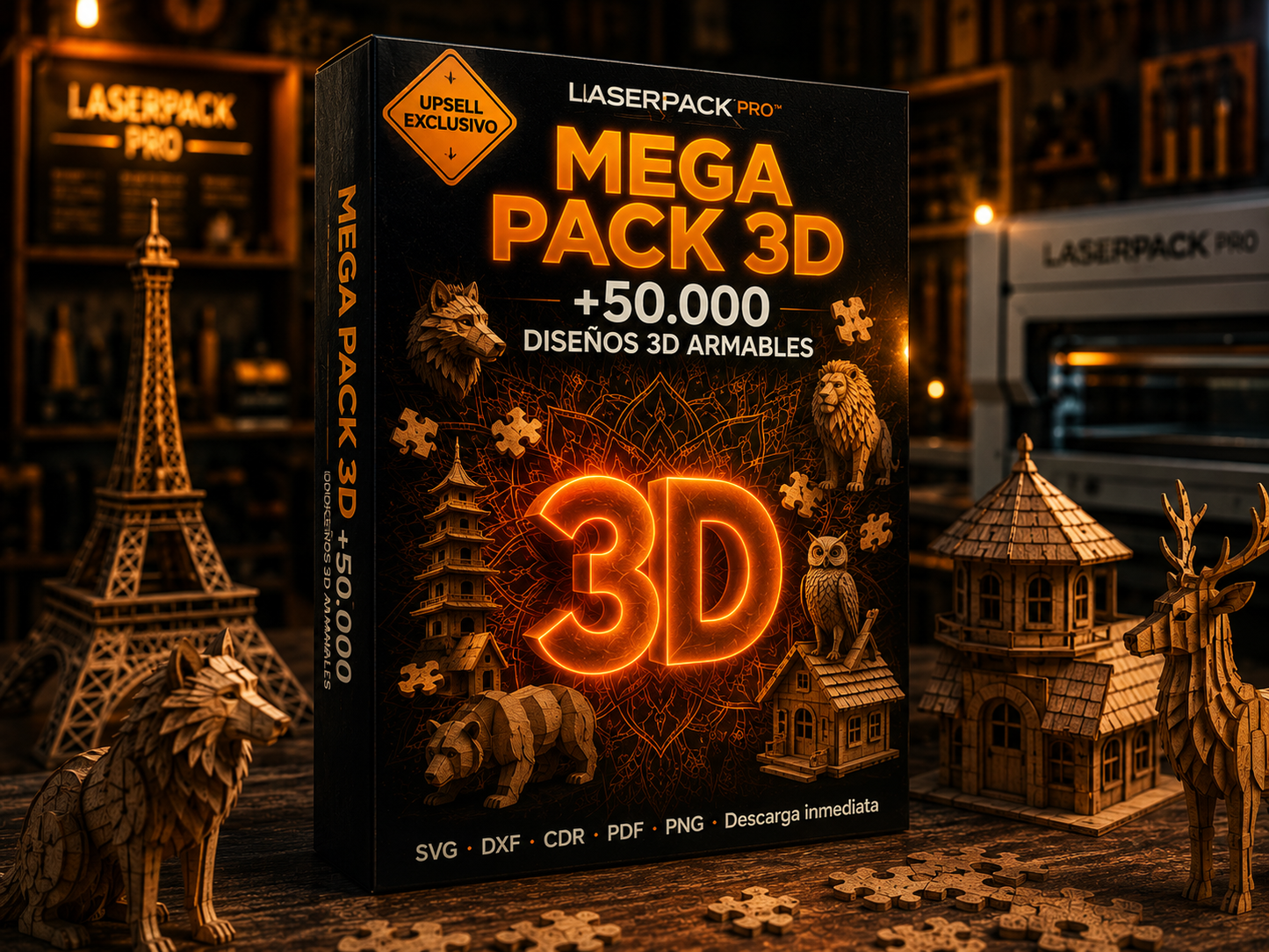 LaserPack Pro™ — Diseños 3D Armables Premium